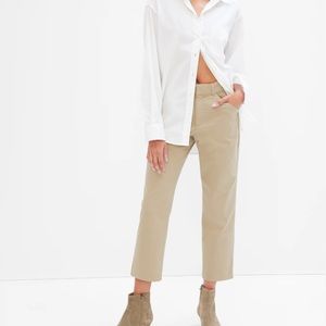 Hi Rise Ankle Slim Khakis